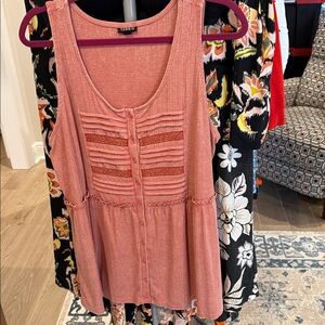 Torrid Sleeveless Terracotta Lace Top